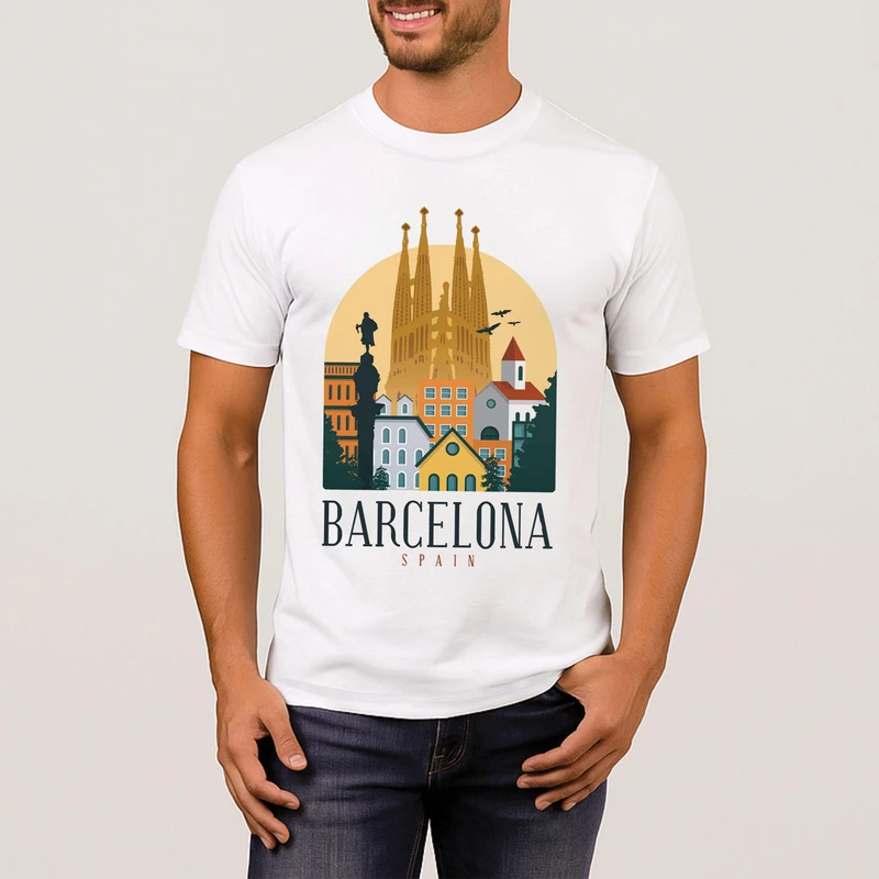 تی شرت مردانه طرح بارسلونا کد A099