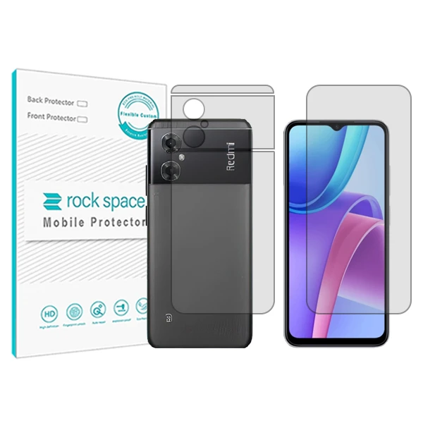 محافظ صفحه نمایش شفاف راک اسپیس مدل HyGEL مناسب برای گوشی موبایل شیائومی Redmi Note 11R به همراه محافظ پشت