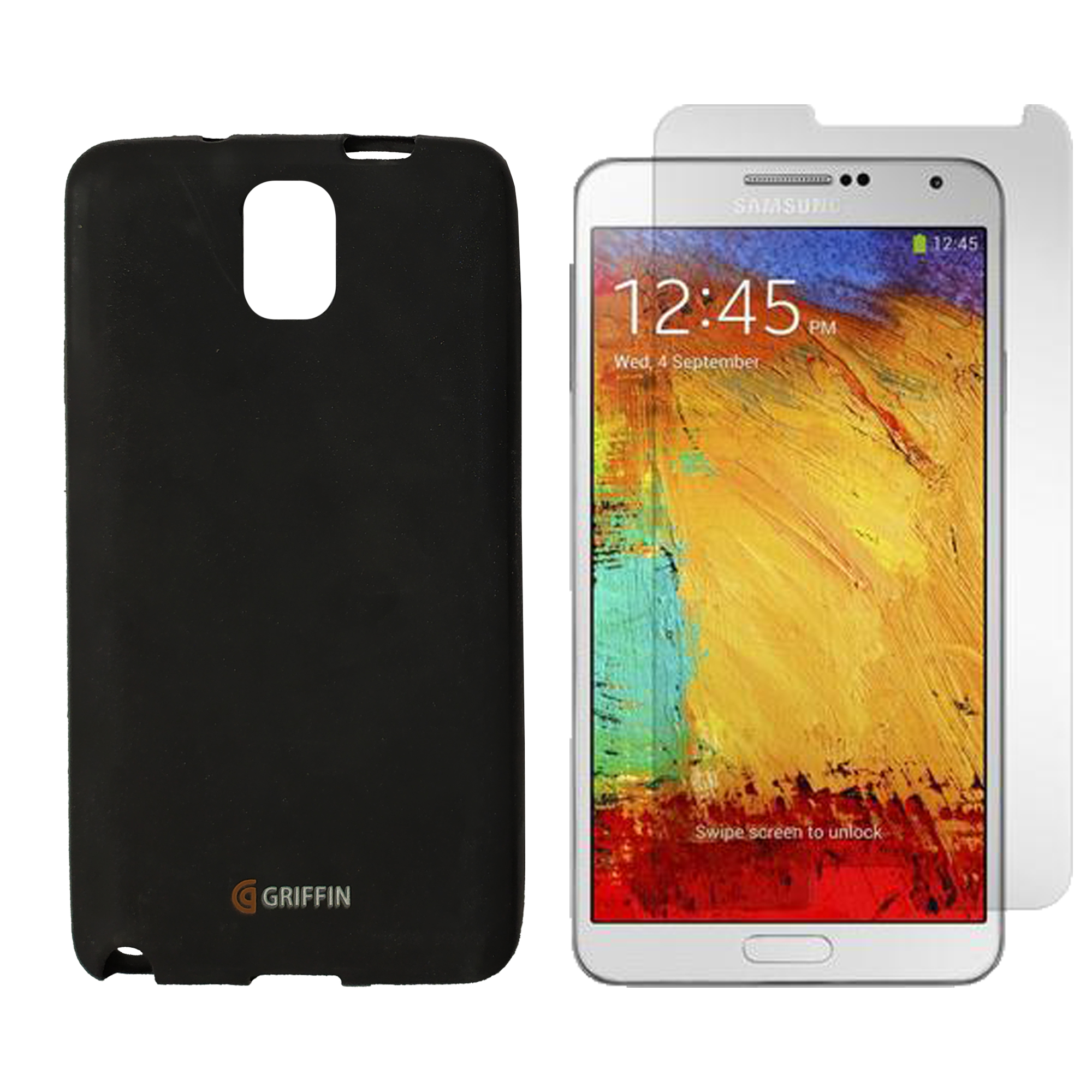 کاور گریفین کد Mc-08 مناسب برای گوشی موبایل سامسونگ Galaxy Note 3 به همراه محافظ صفحه نمایش