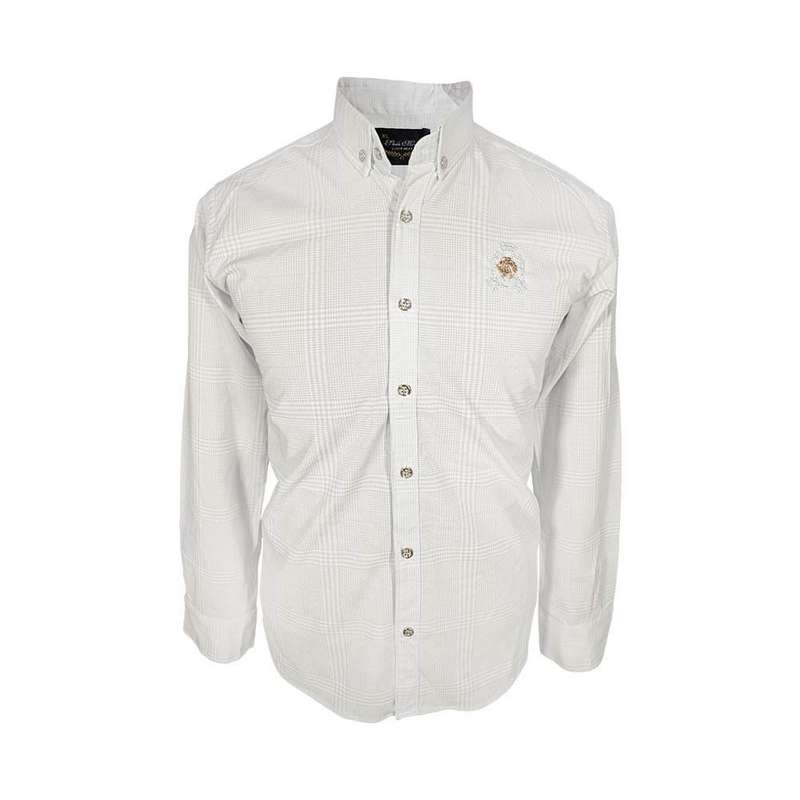 پیراهن آستین بلند مردانه مدل ساتن خطی کد 42-124086 رنگ سفید