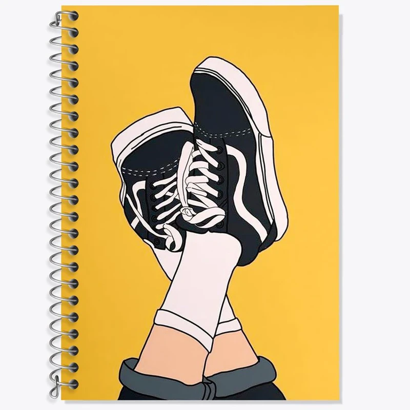 دفتر زبان 50 برگ خندالو مدل دو خط طرح کتونی کد 2393