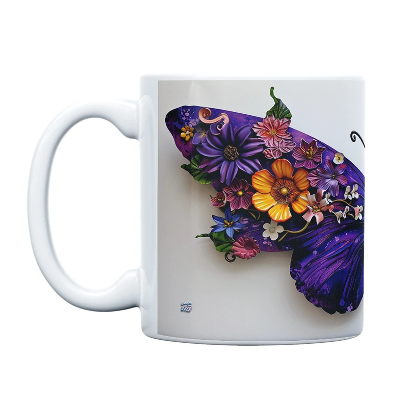 ماگ حس آمیزی طرح پروانه مدل کلاسیک کد 77