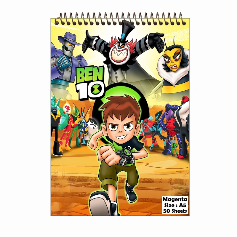 دفتر نقاشی 50 برگ مجنتا طرح بن تن کد 0042