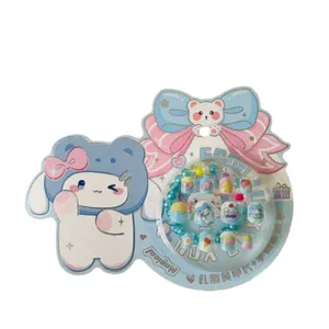 ناخن مصنوعی دست کودک مدل کرومی بسته 12عددی به همراه دستبند 