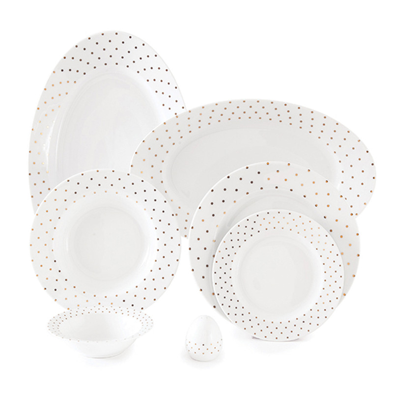 سرویس غذاخوری 28 پارچه چینی زرین ایران سری ایتالیا اف 28 مدل اسپاتی درجه عالی