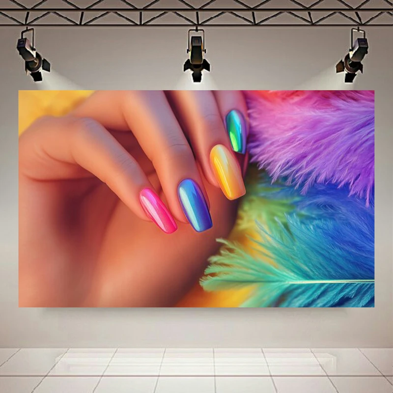 پوستر طرح لاک رنگین کمانی هلوگرافیک کد AR303470