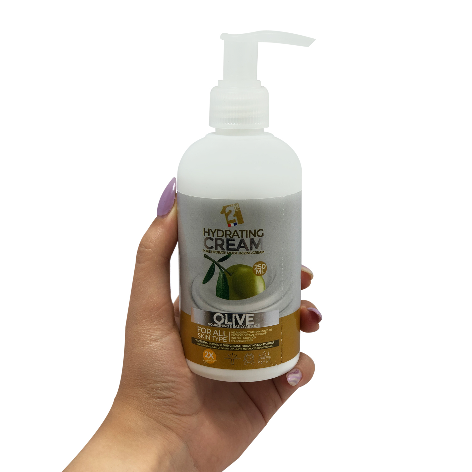 کرم مرطوب کننده دست و صورت 121 مدل زیتون مناسب برای انواع پوست حجم 250 میلی لیتر