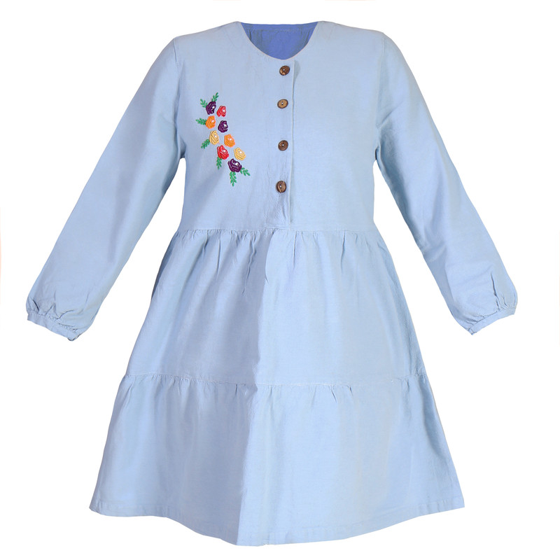 مانتو زنانه مدل عروسکی رنگ آبی