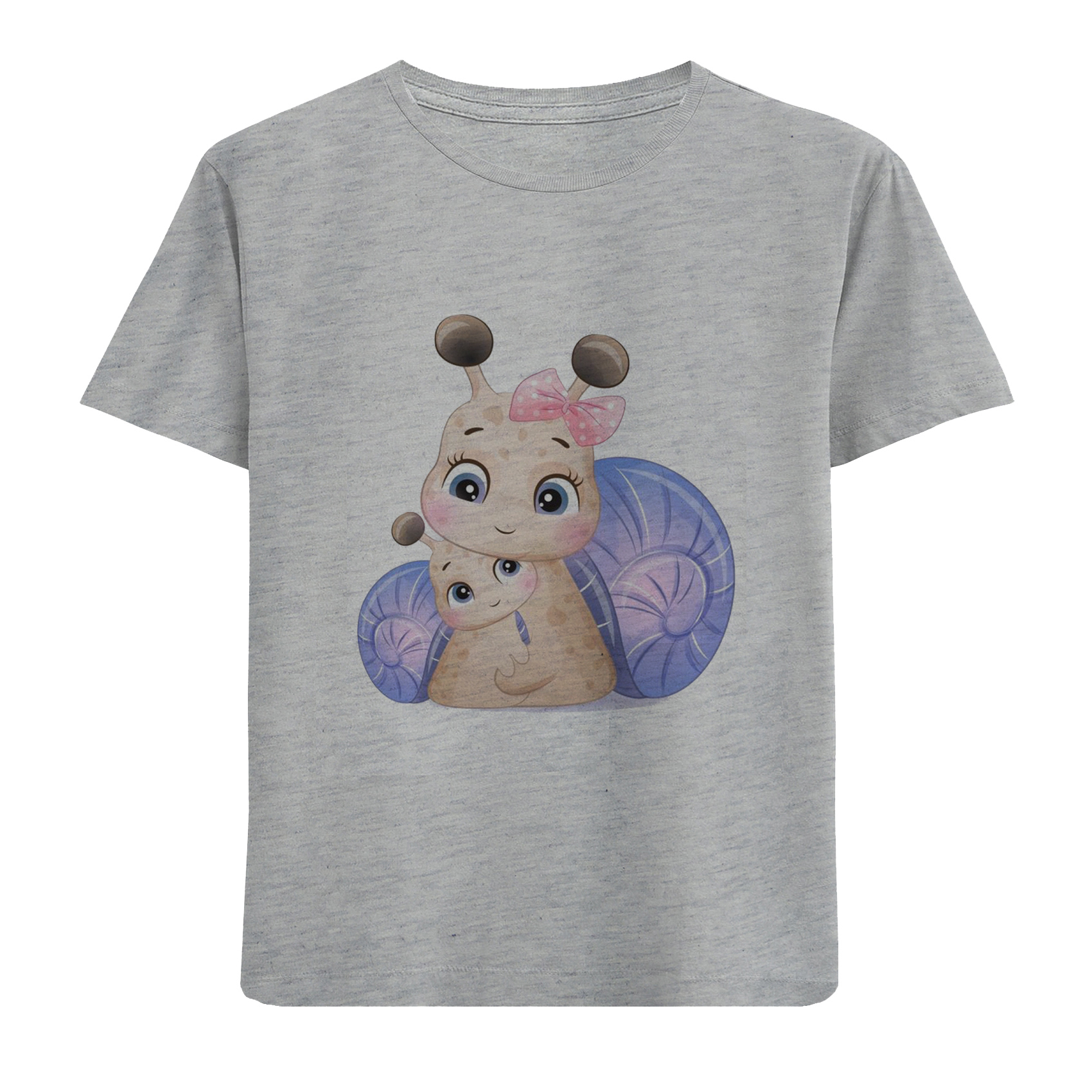 تی شرت آستین کوتاه دخترانه مدل حلزون D277