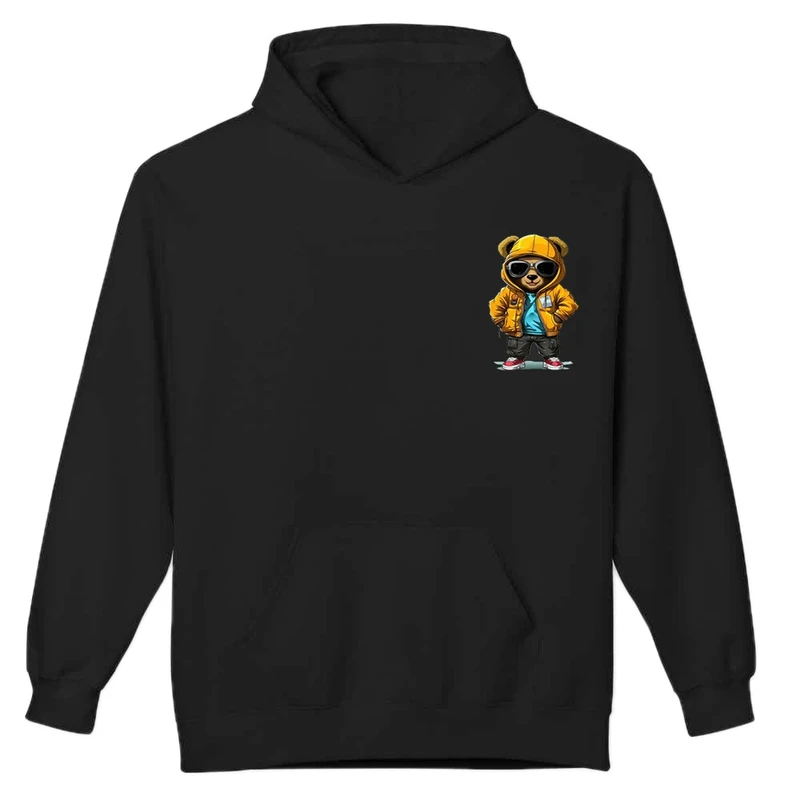 هودی مردانه پاد آفرین مدل اسپرت طرح خرس خفن گنگ بالا دوطرف چاپ کد 057