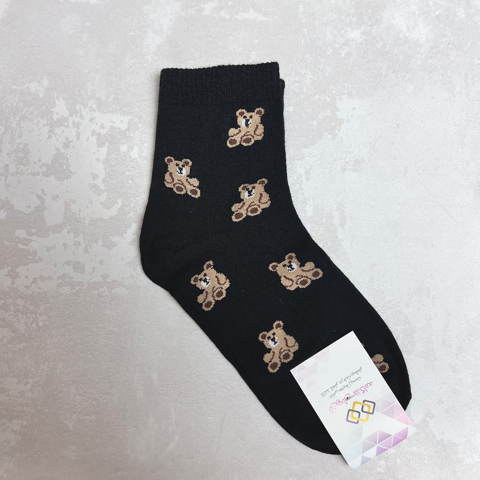 جوراب زنانه تن پوش هنگامه مدل خرسی مجموعه 5 عددی - - 5