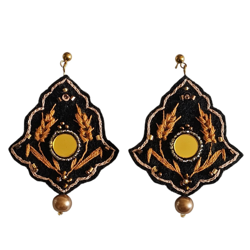 گوشواره دست دوز زنانه مدل رقص گندم