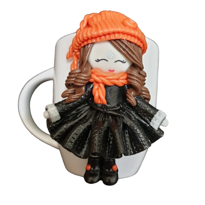 ماگ سرامیکی مدل عروسکی طرح پاییزی کد 1074