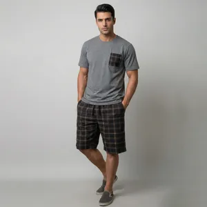 ست تی‌شرت آستین کوتاه و شلوارک راحتی مردانه مادر مدل Bruno