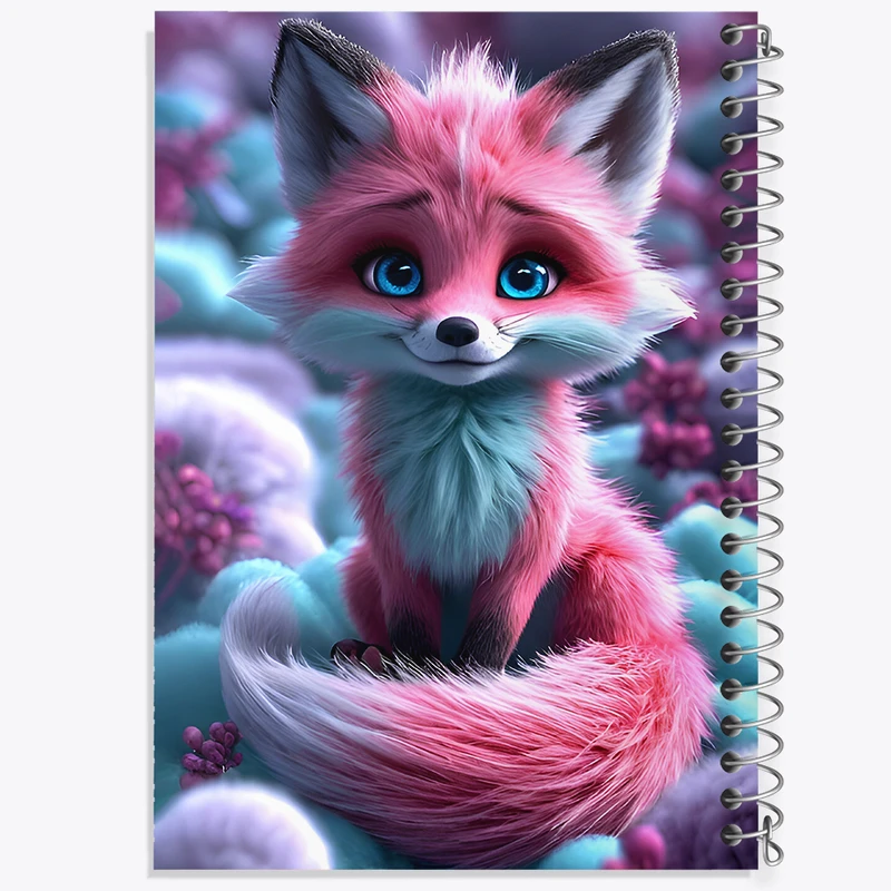 دفتر مشق 100 برگ خندالو طرح روباه کیوت کد F8125