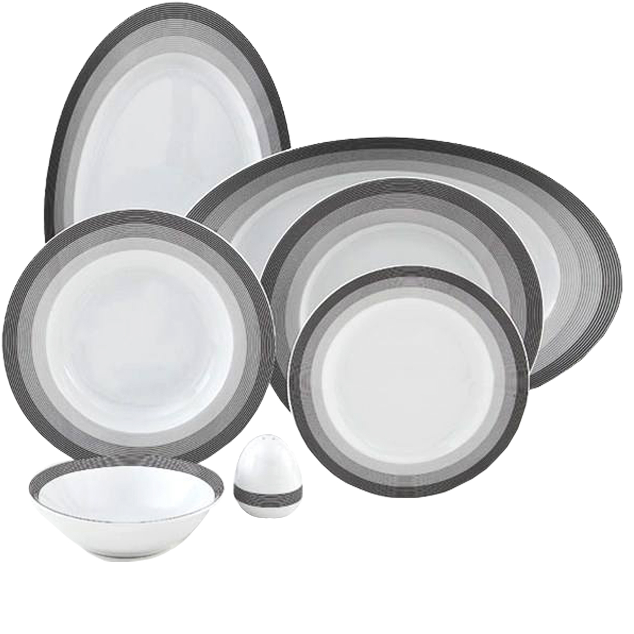 سرویس غذاخوری 28 پارچه چینی زرین ایران مدل Silverliner