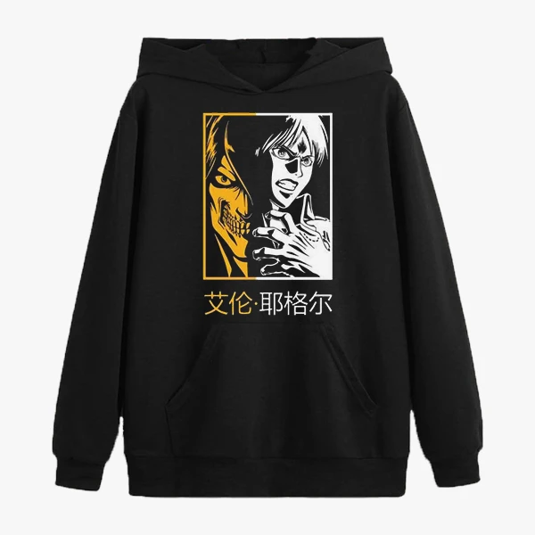 هودی مردانه مدل انیمه ای اتک ان تایتان کد anm051