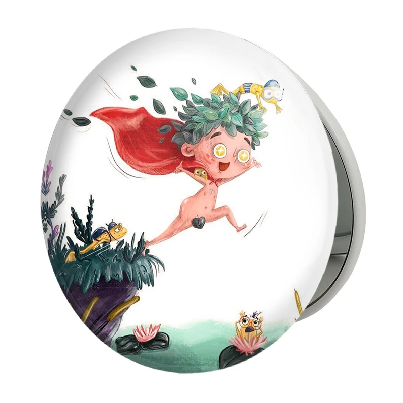 آینه جیبی خندالو طرح آب بازی مدل تاشو کد 5409 