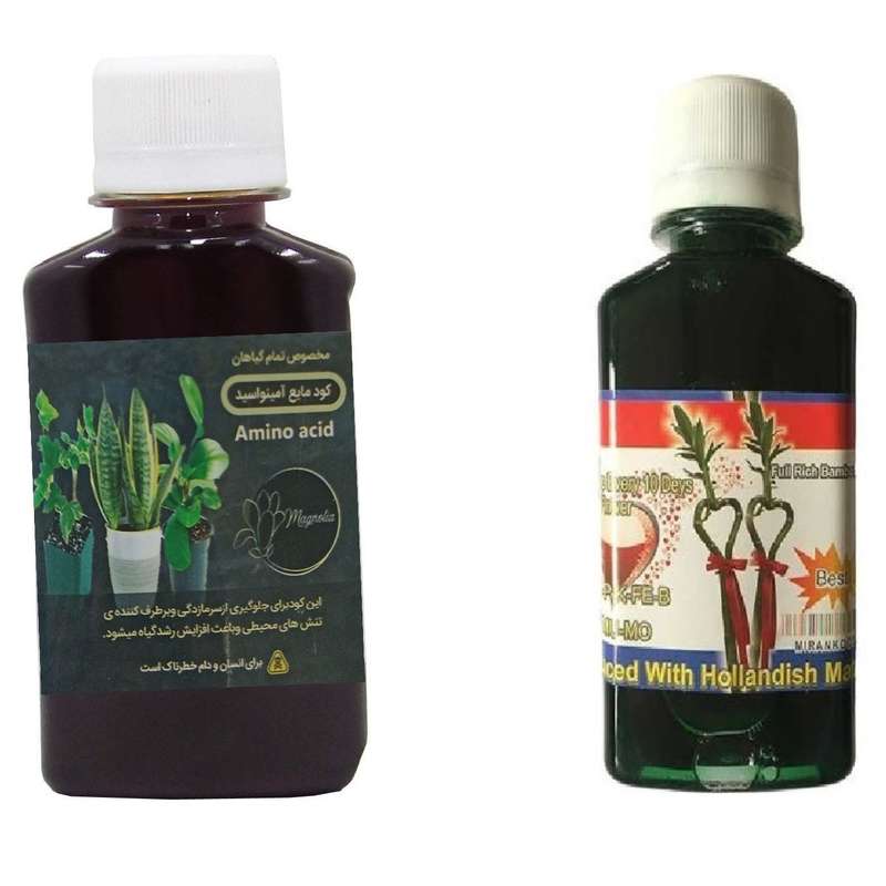 کود مایع آمینو اسید و کود بامبو کد 000 حجم 120 میلی لیتر بسته 2 عددی