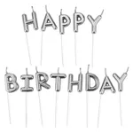 شمع تولد بانیبو مدل Silver Happy Birthday