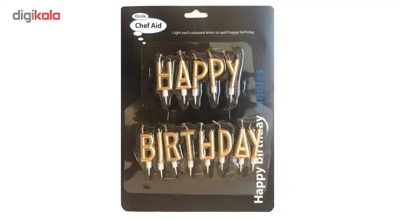 شمع تولد بانیبو مدل Gold Happy Birthday