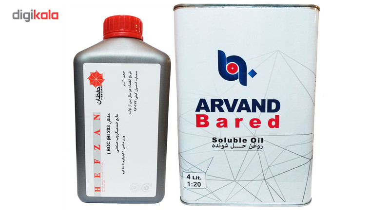 مجموعه روغن آب صابون اروند مدل B حجم 4 لیتر به همراه مایع ضد میکروب صنعتی حفظان