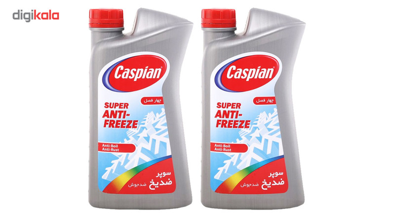 ضدیخ و ضدجوش خودرو کاسپین مدل چهار فصل حجم 1000 میلی لیتر بسته 2 عددی