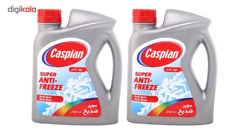 ضدیخ و ضدجوش خودرو کاسپین مدل چهار فصل حجم 4000 میلی لیتر بسته 2 عددی