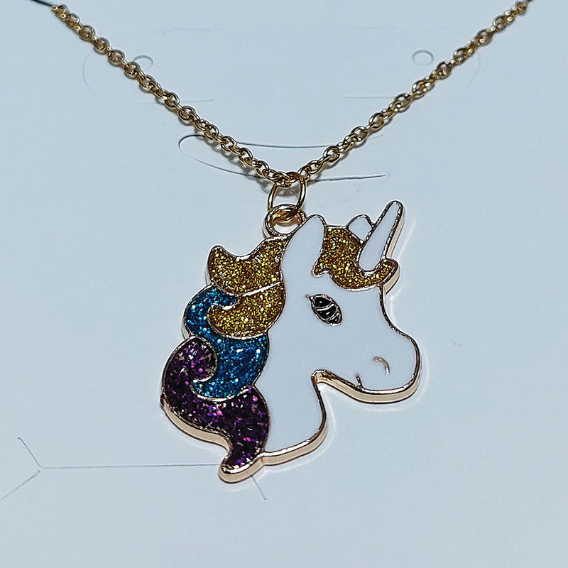 گردنبند دخترانه مدل اسب تک شاخ کد PS010