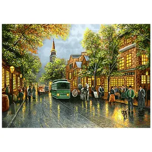 نخ و نقشه تابلو فرش سیرمان طرح خيابان نوتردام  کد 2383