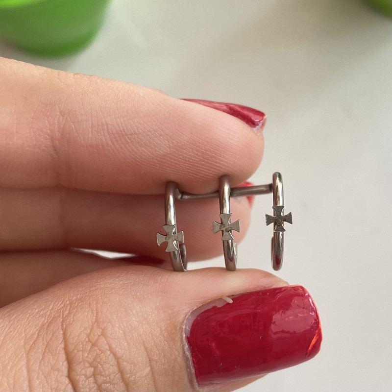 پیرسینگ گوش مدل ستاره سه تایی فیک