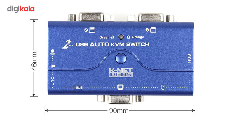سوییچ KVM دو پورت USB کی نت پلاس مدلKPU622 3