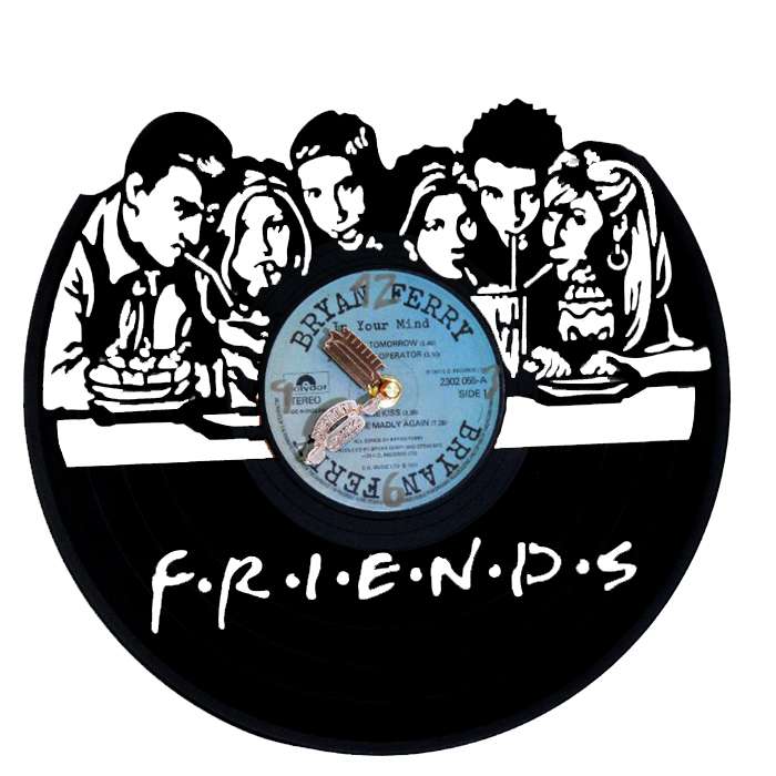 ساعت دیواری مدل صفحه گرامافونی طرح سریال محبوب فرندز Friends
