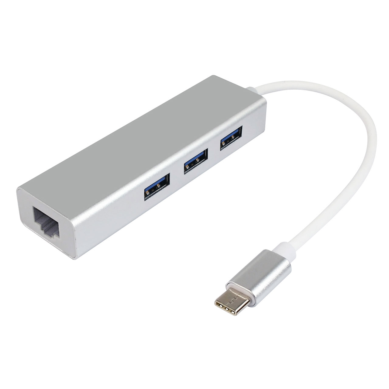 هاب USB-C به USB 3.0/ Ethernet سه پورت مدل Gigabit