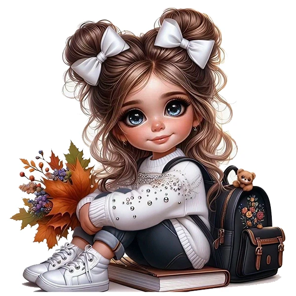 استیکر پارچه و لباس پاد آفرین طرح دختر و مدرسه کد 955