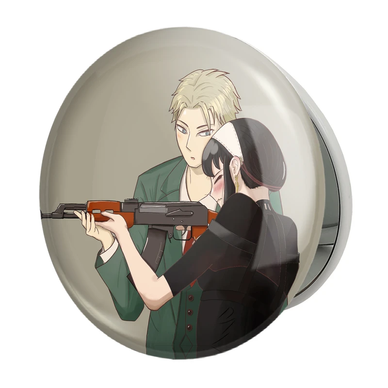 آینه جیبی خندالو طرح یور و لوید انیمه اسپای ایکس فمیلی Spy x Family مدل تاشو کد 17678 