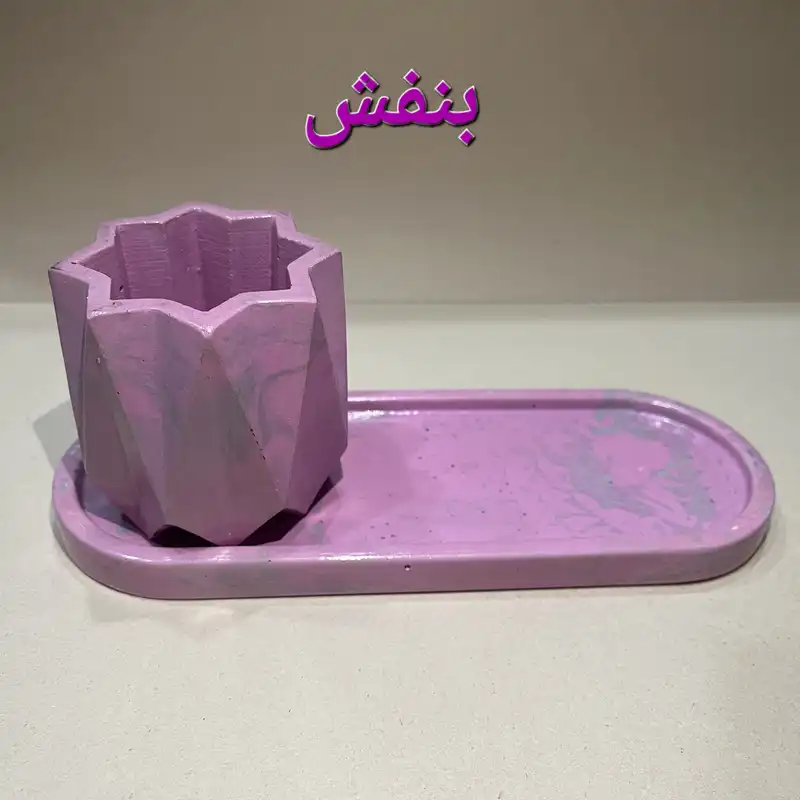 گلدان سنگی مدل ستاره ابرو بادی به همراه زیر گلدانی