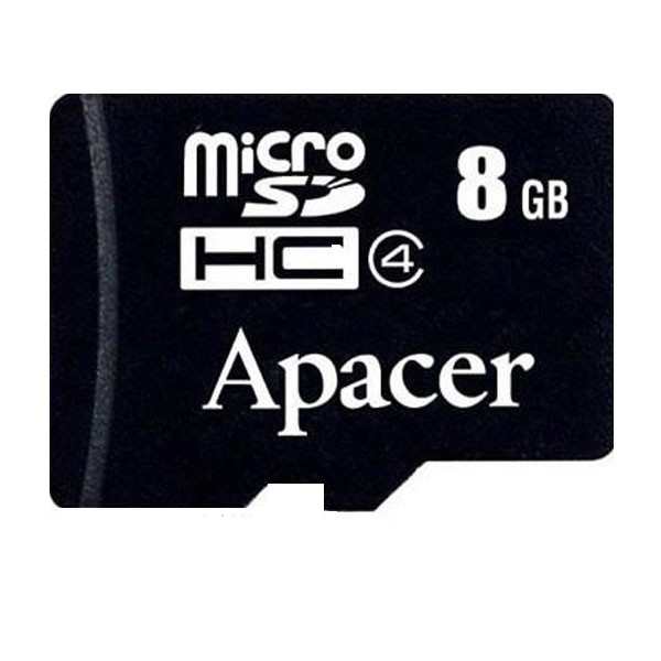 تصویر کارت حافظه micro SD اپیسر مدل HC کلاس 4 استاندارد HUS-Iسرعت 30mbps ظرفیت 8 گیگابایت
