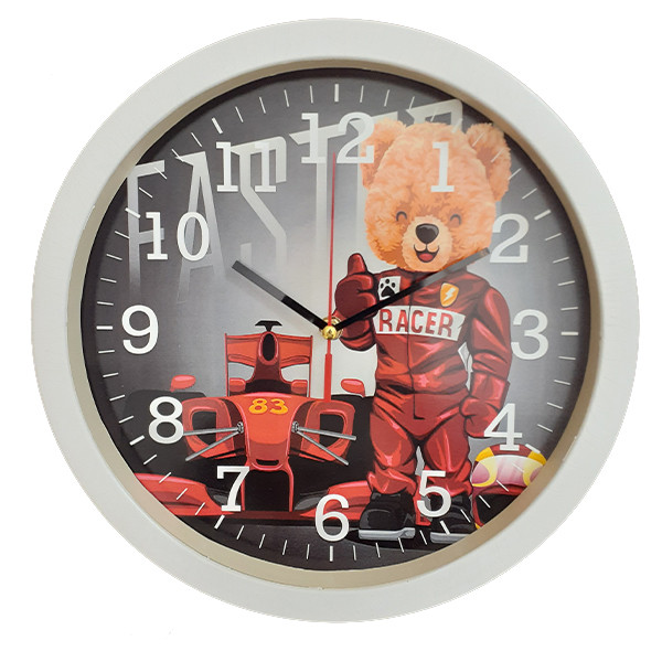 ساعت دیواری کودک مدل خرس رالی کد 402053