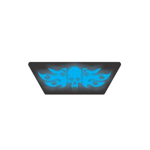 آرم شیشه عقب خودرو طرح اسکلت جمجمه مدل چراغدار led b