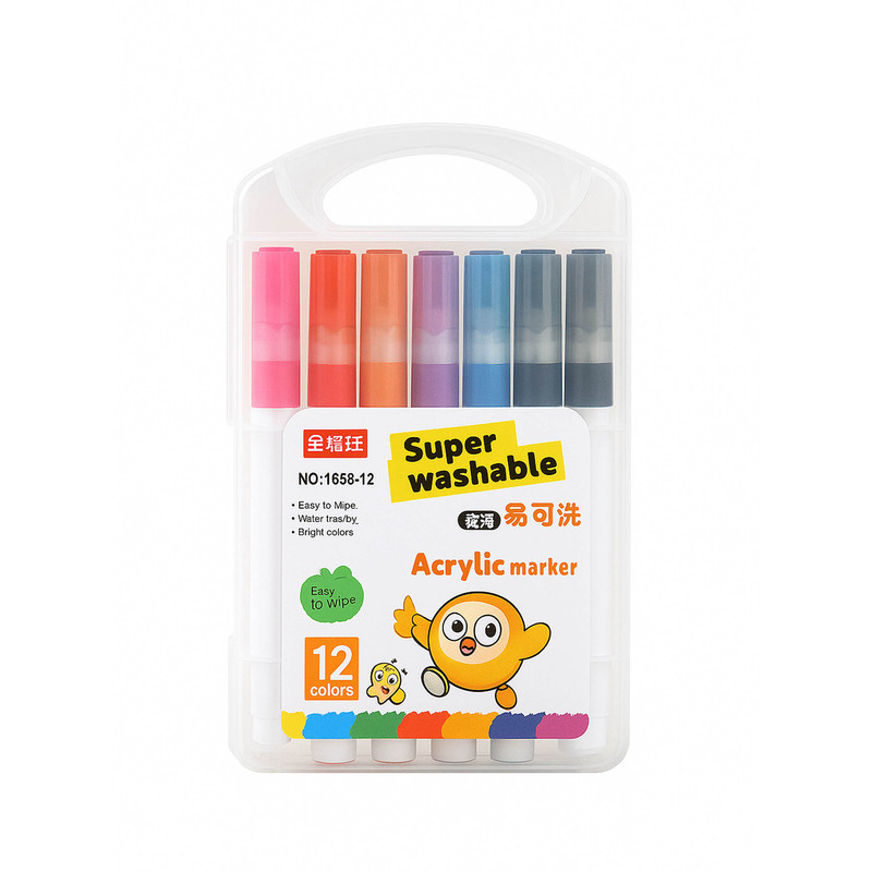 ماژیک چند منظوره مدل اکریلیک براش بسته 12 عددی