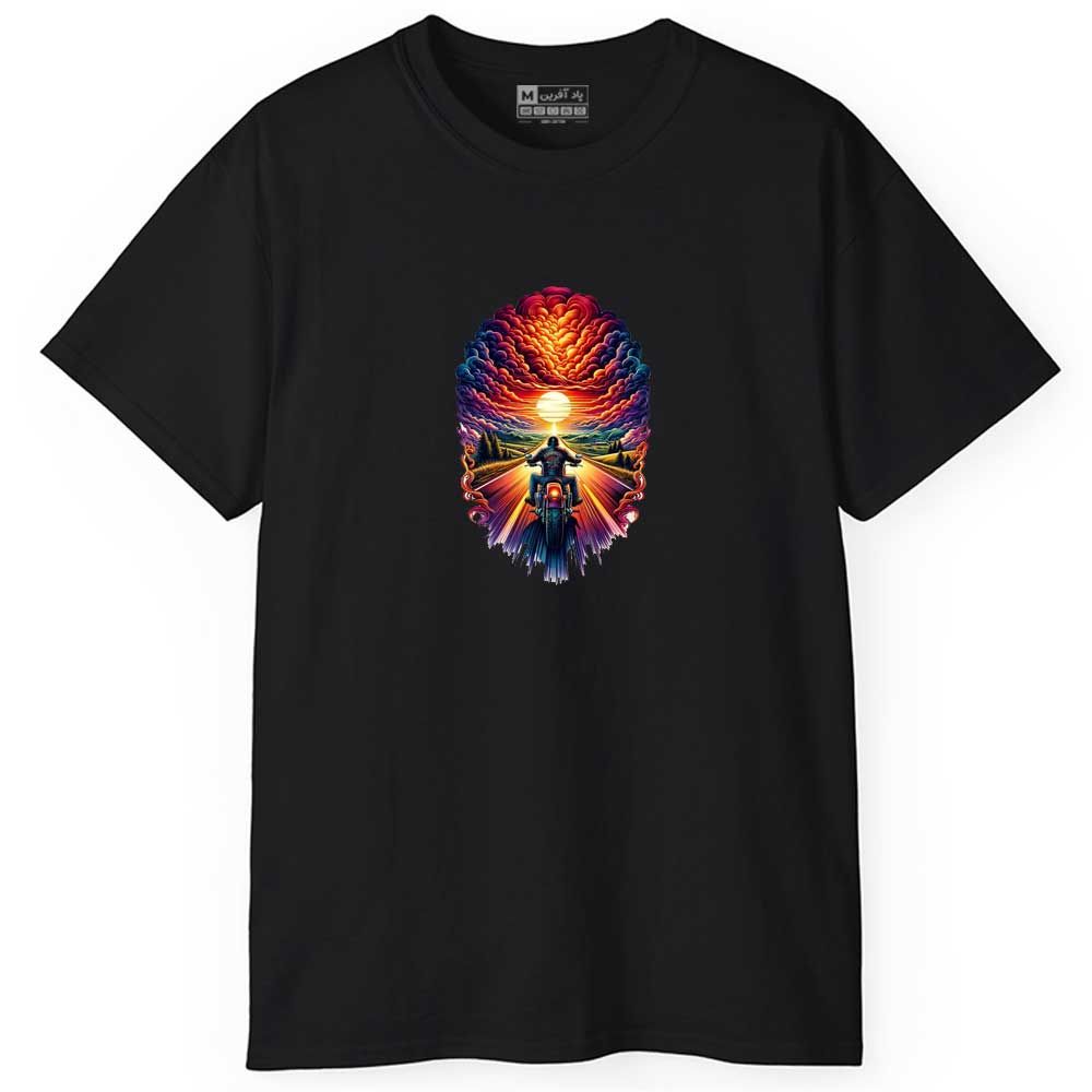 تی شرت آستین کوتاه مردانه پاد آفرین مدل اسپرت طرح موتورسوار کد 0770 -  - 6