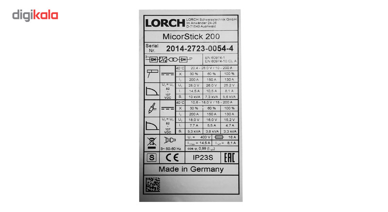 دستگاه جوشکاری اینورتر 200 آمپر لورچ مدل Micor Stick 200