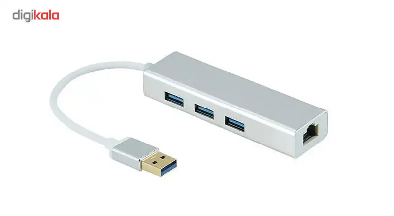 هاب USB-3.0 به USB 3.0/ Ethernet سه پورت مدل METAL-AL
