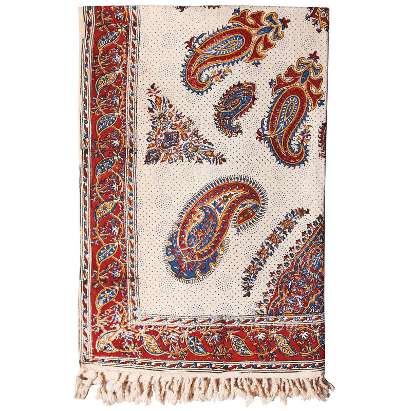 سفره قلمکار گالری مثالین کد 301006 سایز 100 × 150 سانتی متر