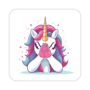 زیر لیوانی کاکتی طرح اسب تک شاخ و یونیکورن مدل mp29836