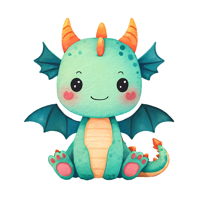 استیکر پارچه و لباس پاد آفرین مدل کارتونی اژدها کد S5763