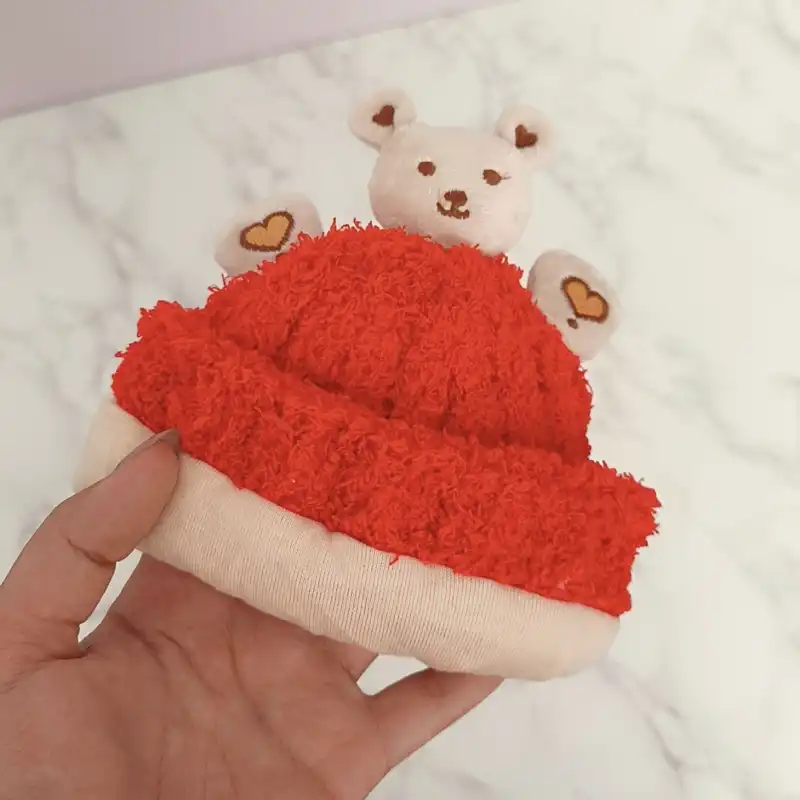 کلاه بافتنی بچگانه مدل عروسک دار کد 005