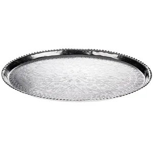 سینی مسی زنجان مدل بیضی سایز 26 × 39 سانتی متر