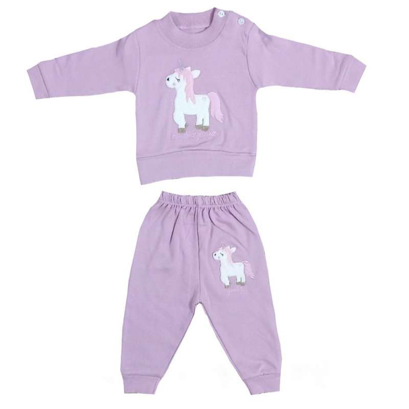 ست سویشرت و شلوار نوزادی مدل اسب تک شاخ کد 05